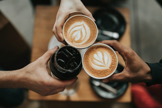 Coffee in a warm café setting